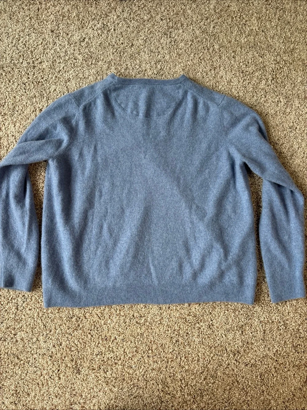 Nordstrom 100% Cashmere Sweater Mens Size XXL Blue Crew Neck Soft Lightweight